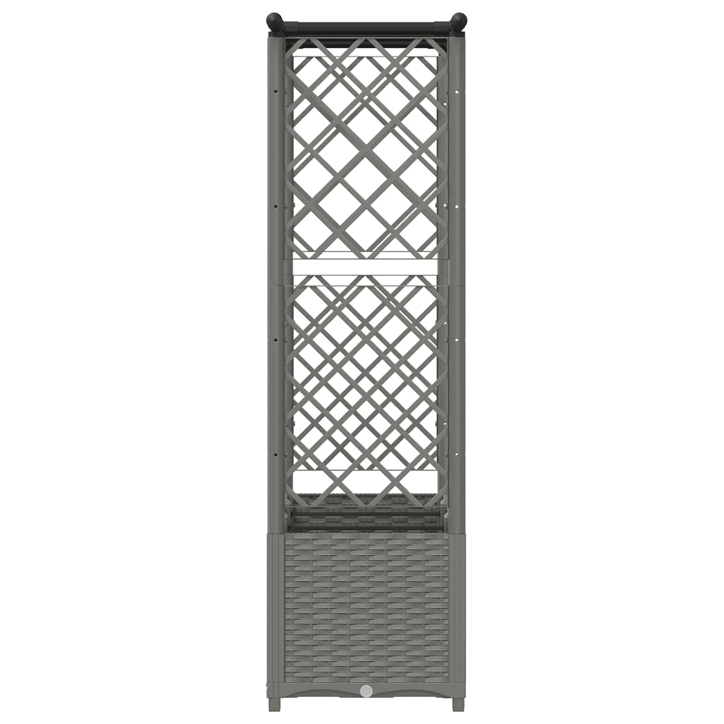 Verhoogd Bed met Trellis en Dak Lichtgrijs 162,5 x 40 x 136 cm
