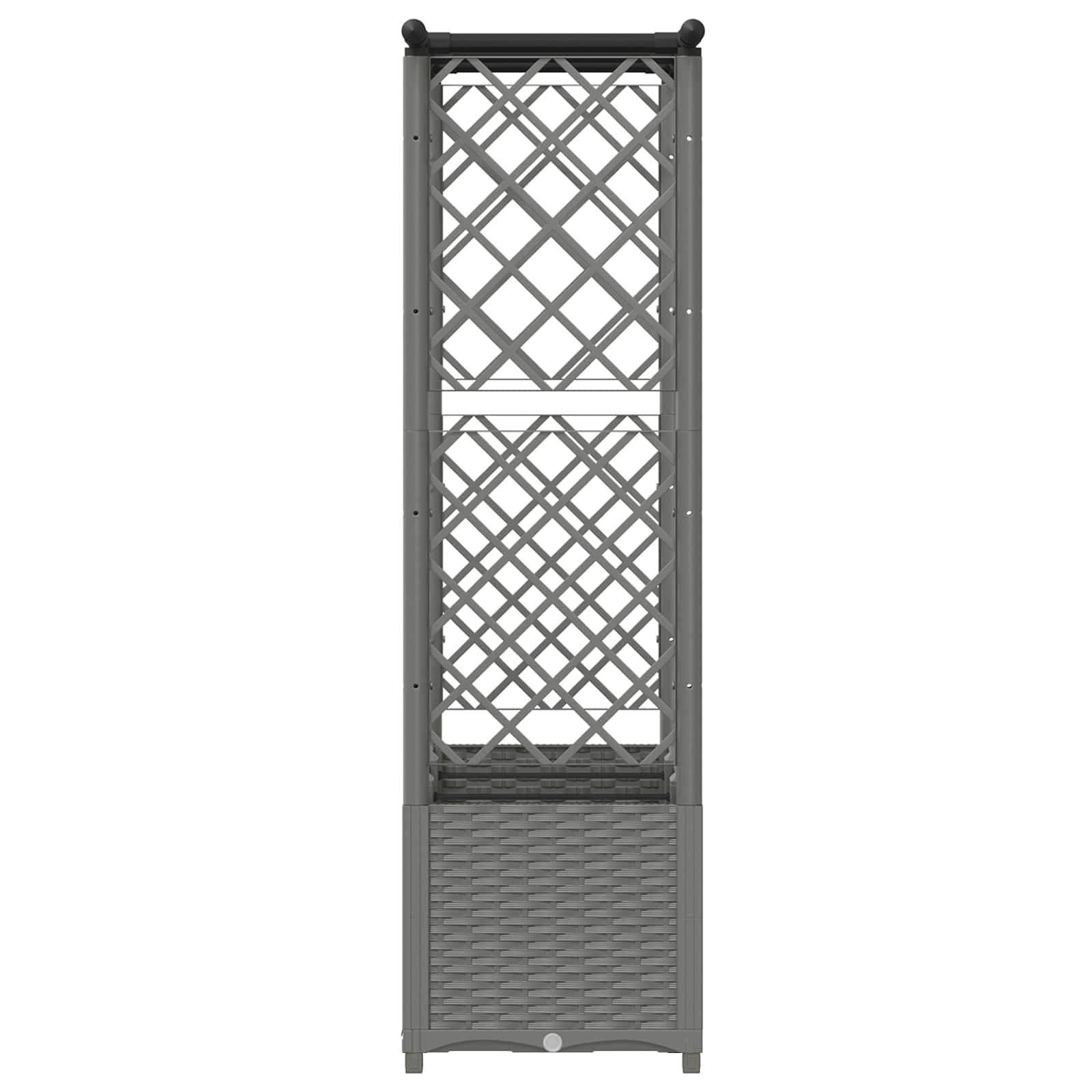 Verhoogd Bed met Trellis en Dak Lichtgrijs 162,5 x 40 x 136 cm