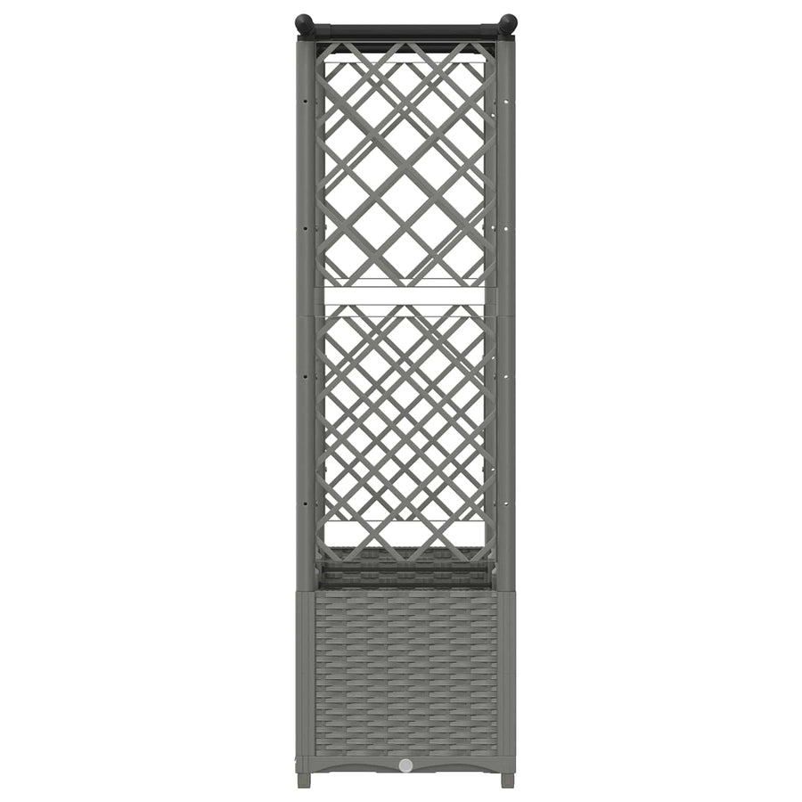 Verhoogd Bed met Trellis en Dak Lichtgrijs 162,5 x 40 x 136 cm