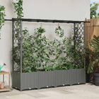 Verhoogd tuinbed 203x40x136 cm PP lichtgrijs