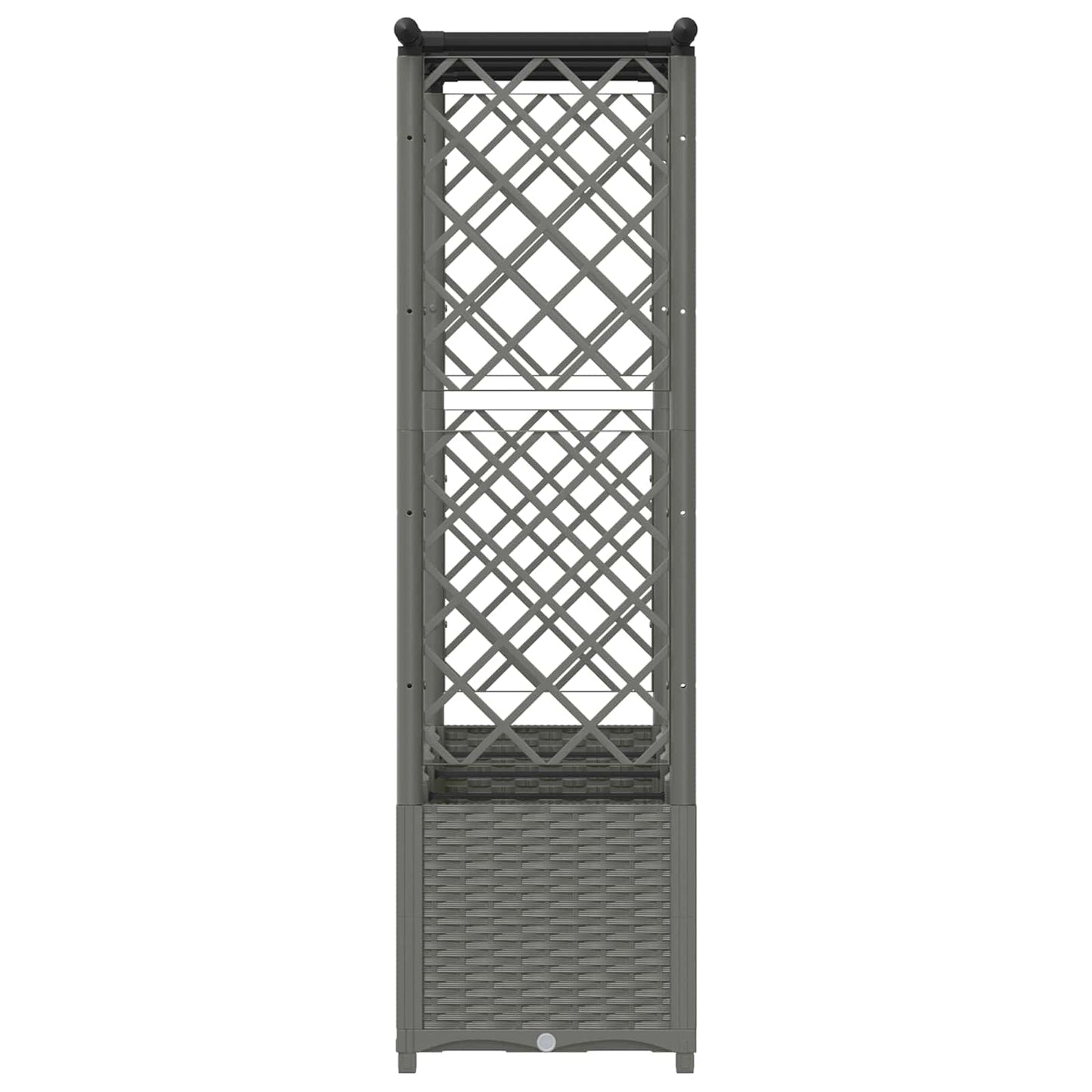 Verhoogd Bed met Trellis en Dak Lichtgrijs 203 x 40 x 136 cm PP