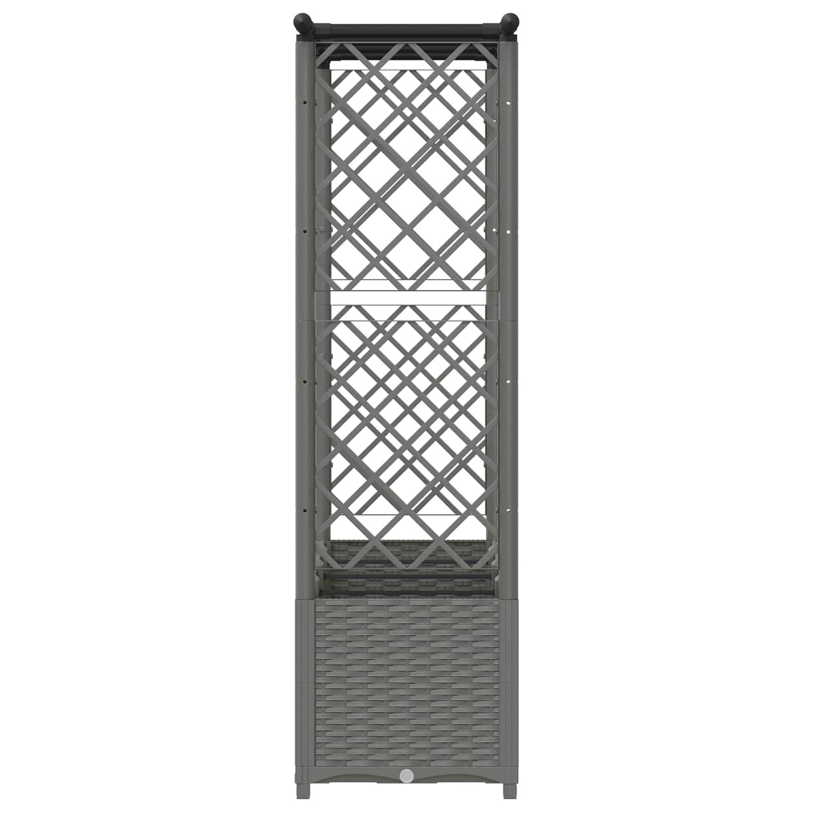 Verhoogd Bed met Trellis en Dak Lichtgrijs 203 x 40 x 136 cm PP