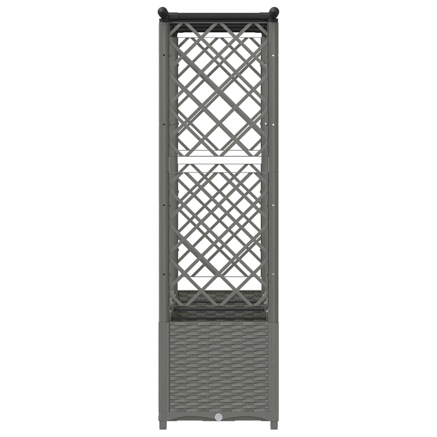Verhoogd Bed met Trellis en Dak Lichtgrijs 203 x 40 x 136 cm PP