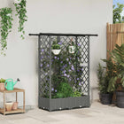 Verhoogd tuinbed 124x40x121 cm lichtgrijs PP