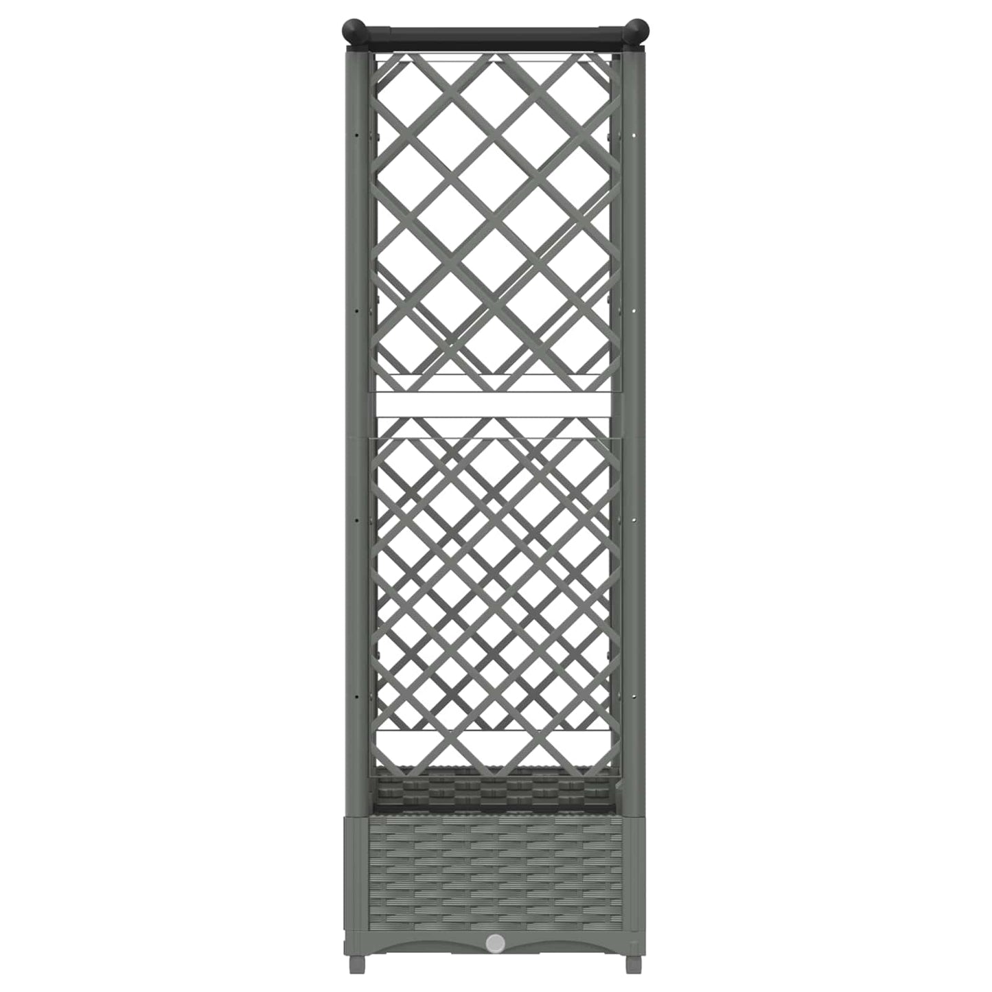 Verhoogd Bed met Trellis en Dak Lichtgrijs 124 x 40 x 121 cm PP