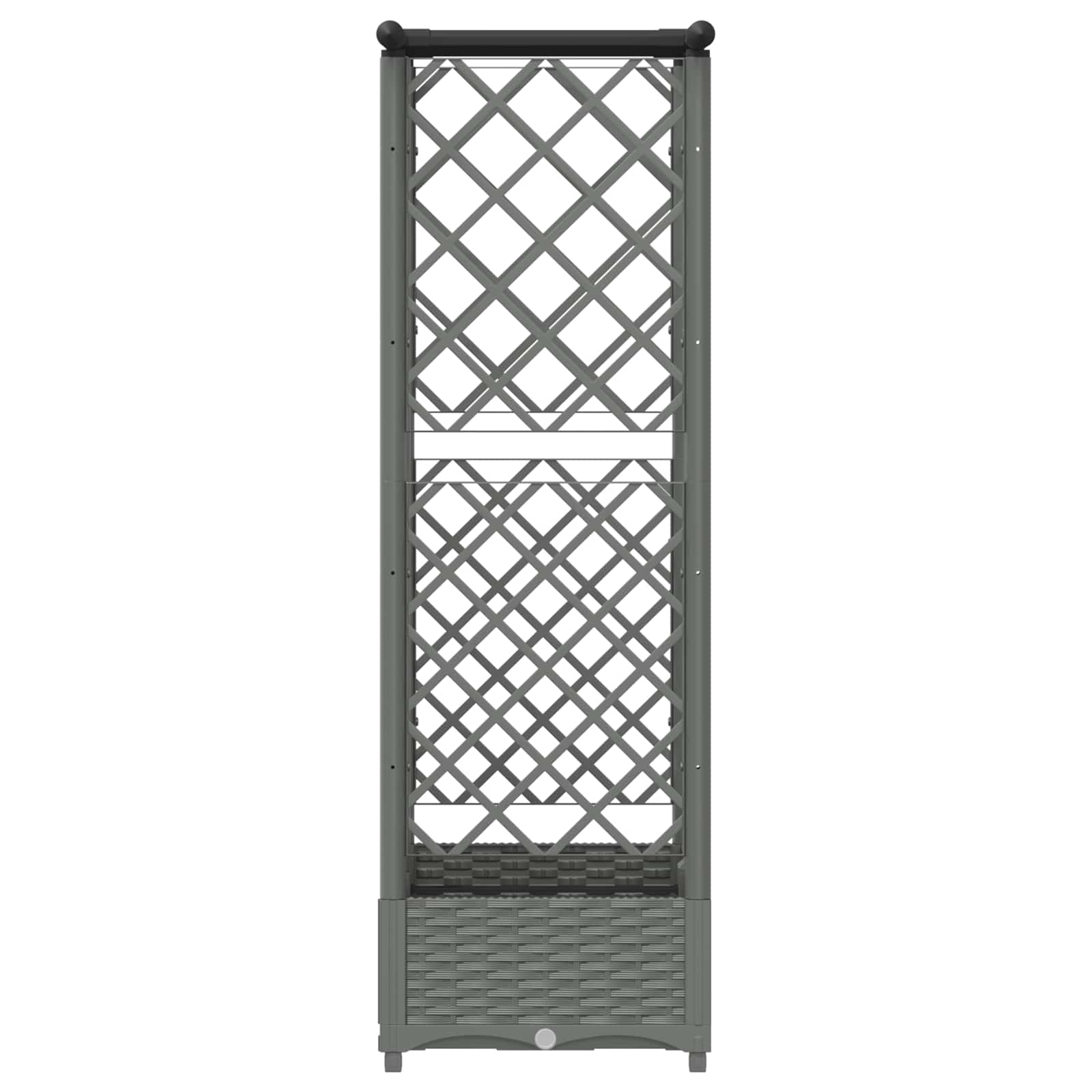 Verhoogd Bed met Trellis en Dak Lichtgrijs 124 x 40 x 121 cm PP