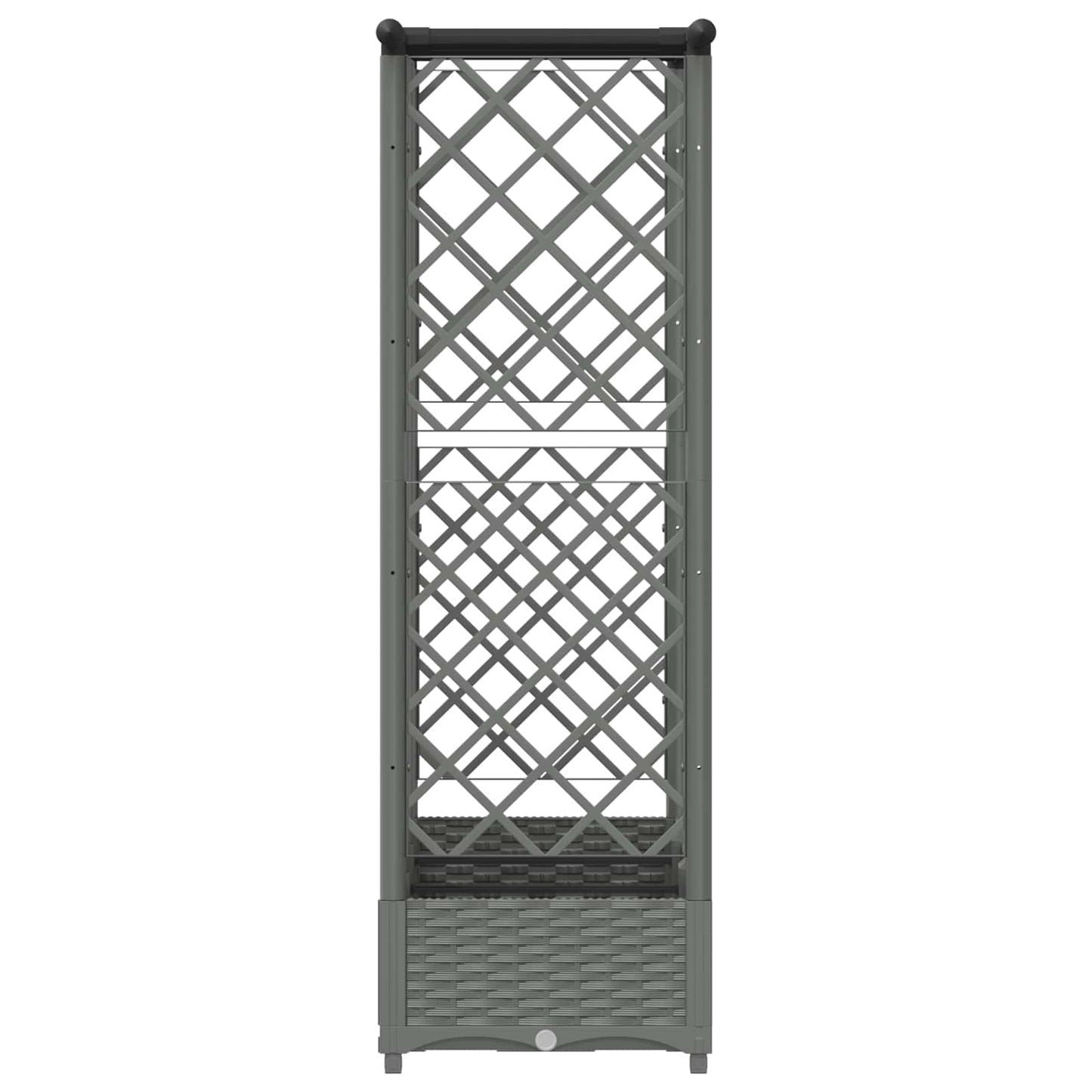 Verhoogd Bed met Trellis en Dak Lichtgrijs 164 x 40 x 121 cm PP
