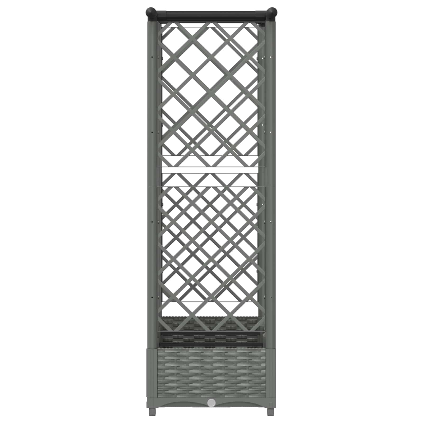 Verhoogd Bed met Trellis en Dak Lichtgrijs 164 x 40 x 121 cm PP