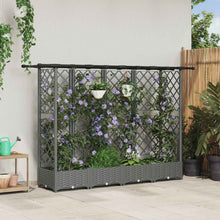 Verhoogd Bed met Trellis en Dak Lichtgrijs 202,5 x 40 x 121 cm