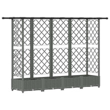 Verhoogd Bed met Trellis en Dak Lichtgrijs 202,5 x 40 x 121 cm
