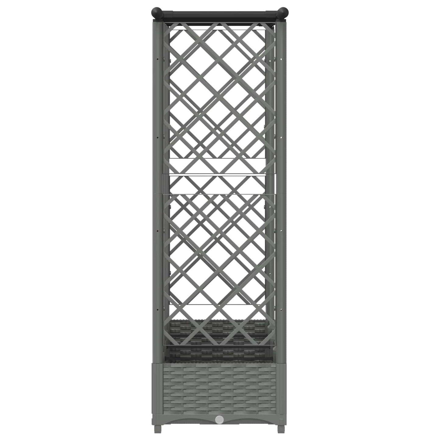 Verhoogd Bed met Trellis en Dak Lichtgrijs 202,5 x 40 x 121 cm