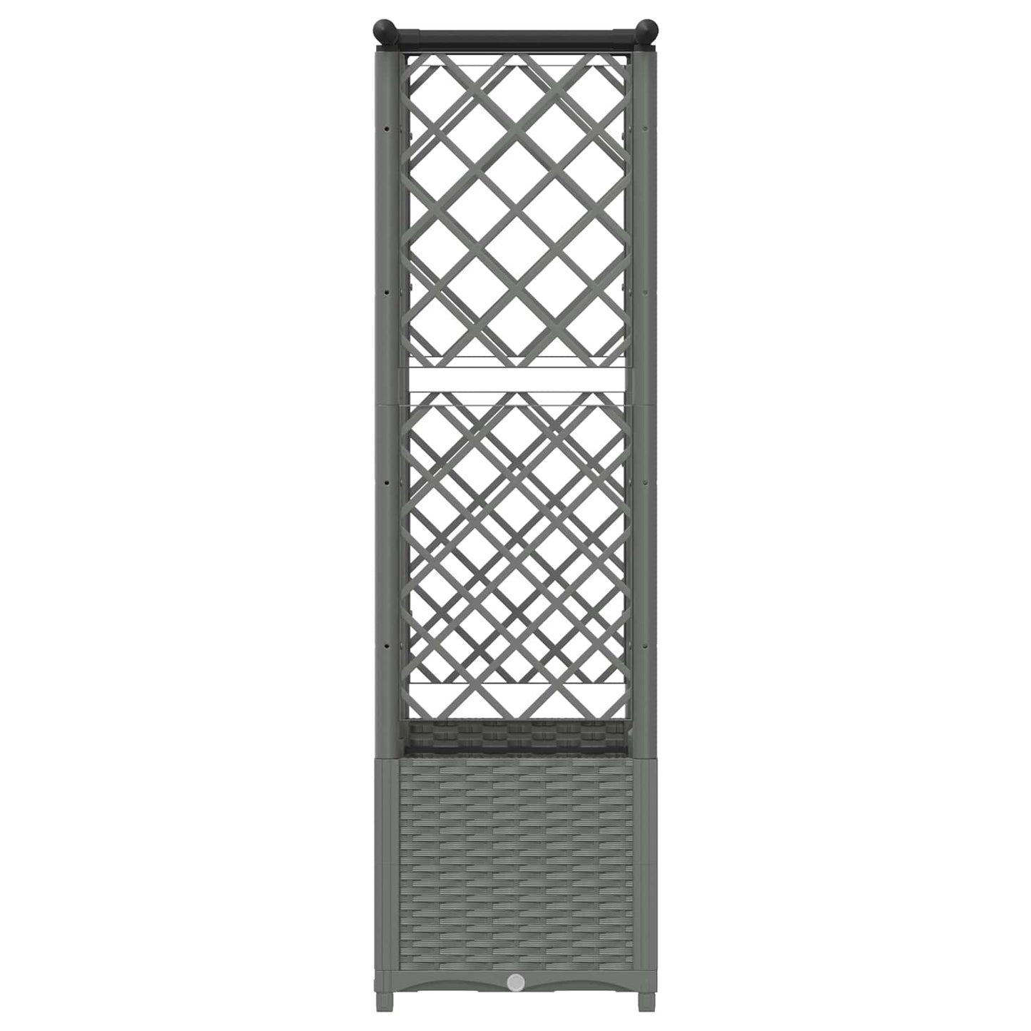 Verhoogd Bed met Trellis en Dak Lichtgrijs 124 x 40 x 136 cm PP