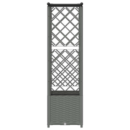 Verhoogd Bed met Trellis en Dak Lichtgrijs 124 x 40 x 136 cm PP