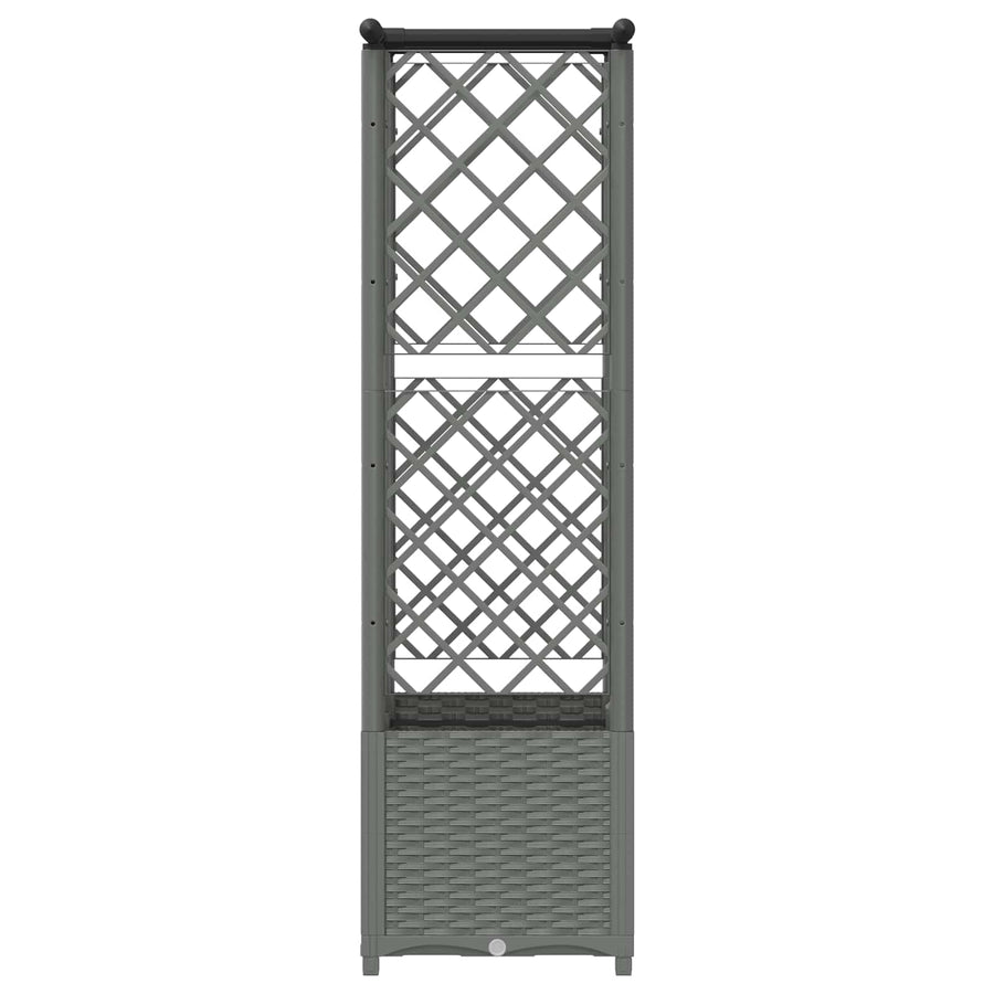 Verhoogd Bed met Trellis en Dak Lichtgrijs 124 x 40 x 136 cm PP