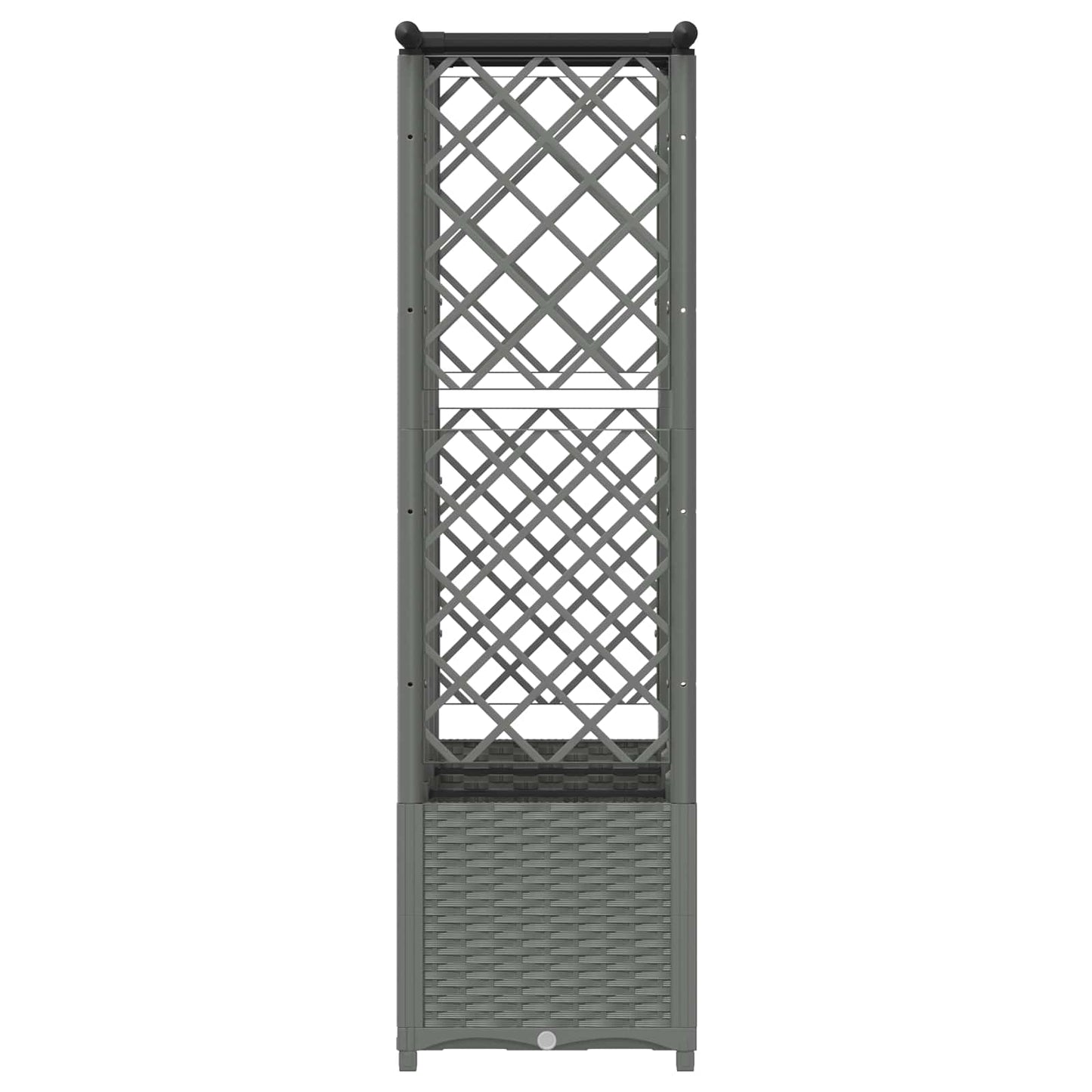 Verhoogd Bed met Trellis en Dak Lichtgrijs 163,5 x 40 x 136 cm
