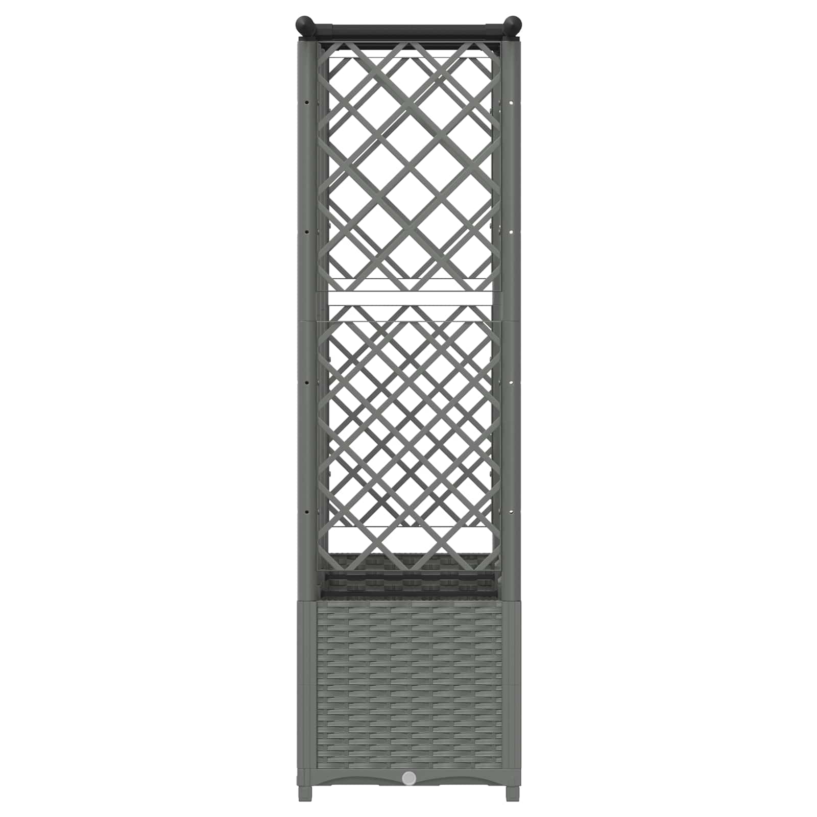 Verhoogd Bed met Trellis en Dak Lichtgrijs 163,5 x 40 x 136 cm