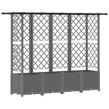 Verhoogd Bed met Trellis en Dak Lichtgrijs 202 x 40 x 136 cm PP