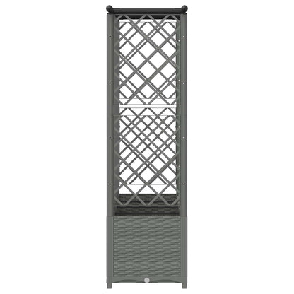 Verhoogd Bed met Trellis en Dak Lichtgrijs 202 x 40 x 136 cm PP