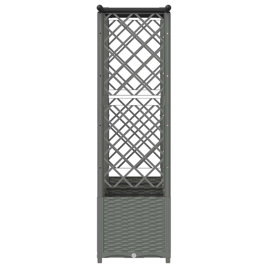 Verhoogd Bed met Trellis en Dak Lichtgrijs 202 x 40 x 136 cm PP