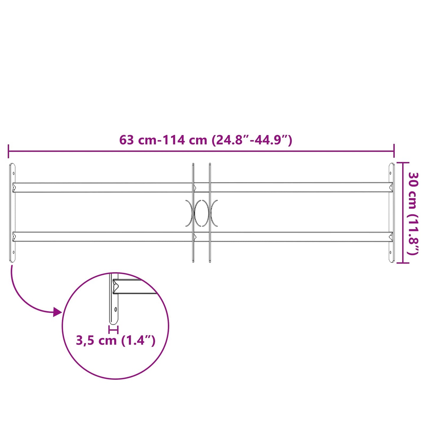 Beveiligingsrooster voor ramen met 2 kruisregels 3 pcs