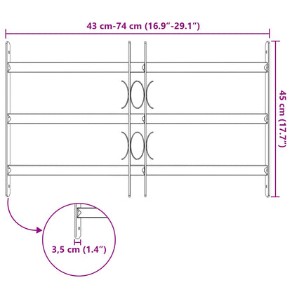 Beveiligingsrooster voor ramen met 3 kruislijsten 3 pcs