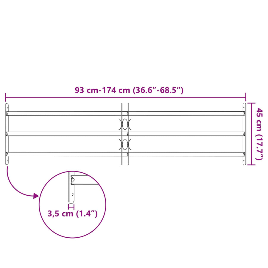 Beveiligingsrooster voor ramen met 3 kruislijsten 3 pcs