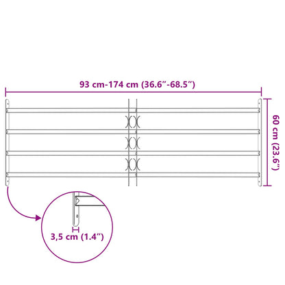 Beveiligingsrooster voor ramen met 4 kruisbalken 3 pcs