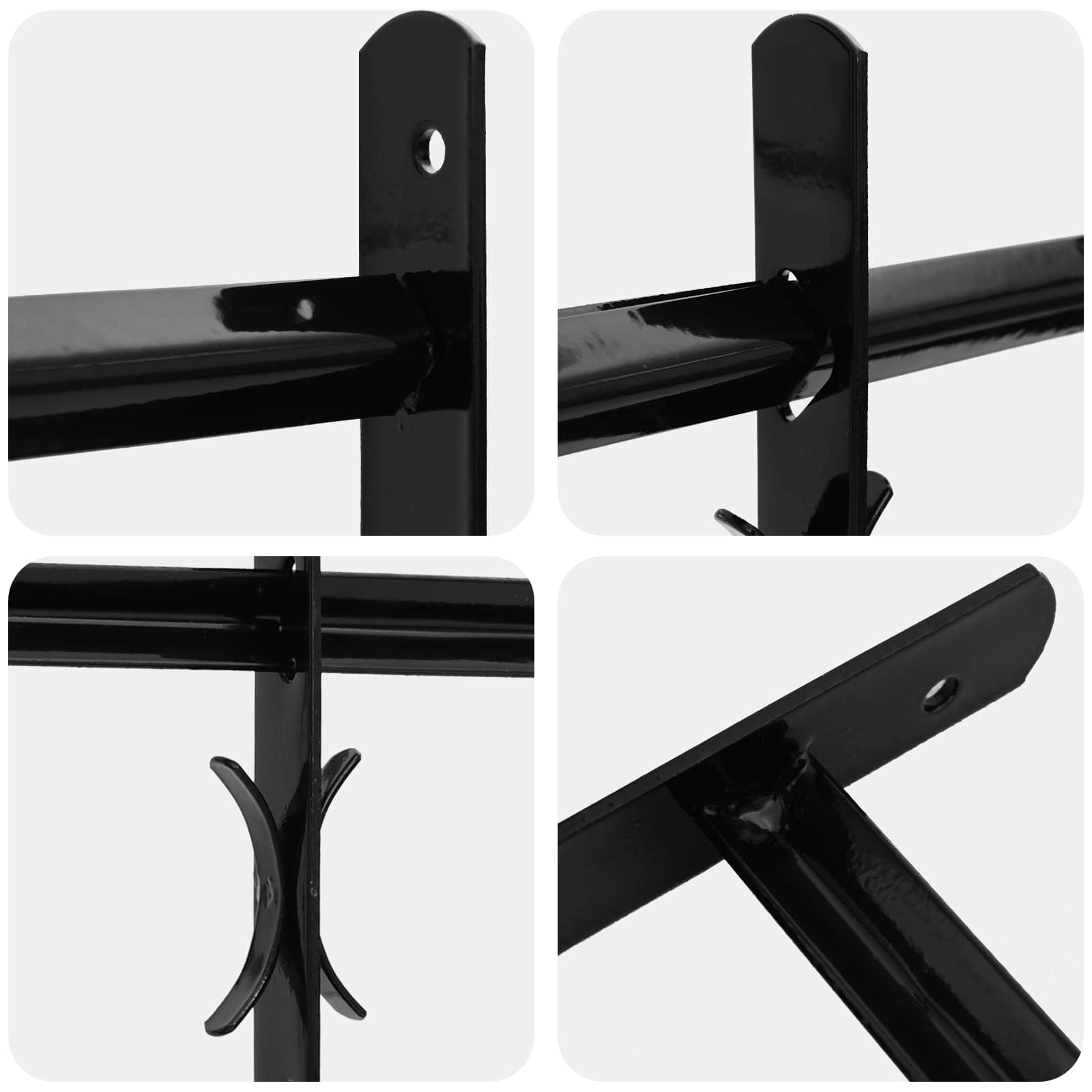 Beveiligingsrooster voor ramen met 2 kruisregels 3 pcs 43-74 cm
