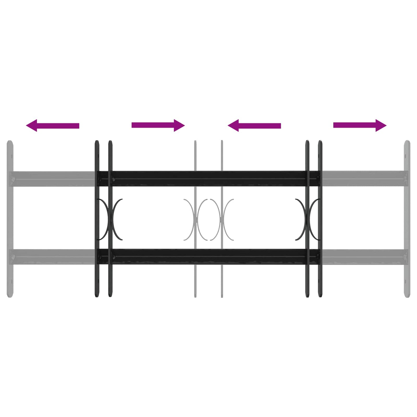 Beveiligingsrooster voor ramen met 2 kruisregels 3 pcs 43-74 cm