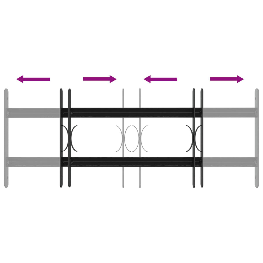Beveiligingsrooster voor ramen met 2 kruisregels 3 pcs 43-74 cm