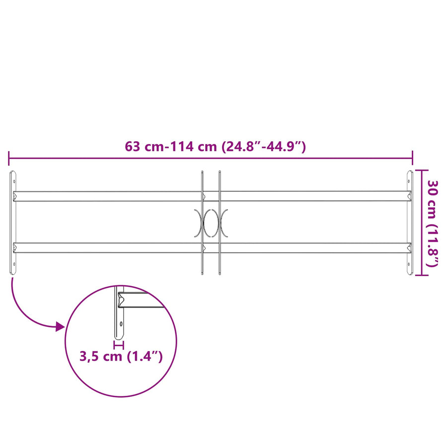 Beveiligingsrooster voor ramen met 2 kruisregels 3 pcs