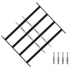 Security grille for windows with 4 crossbars 3 pcs 43-74 cm