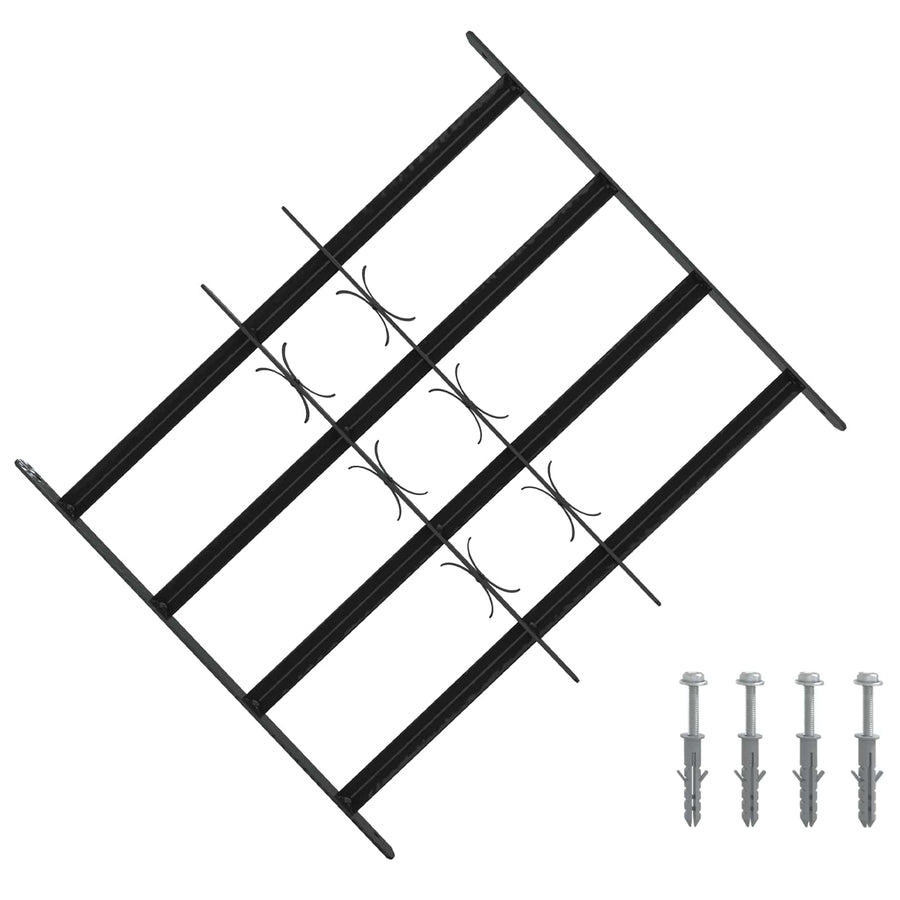 Beveiligingsrooster voor ramen met 4 kruisbalken 3 pcs 43-74 cm