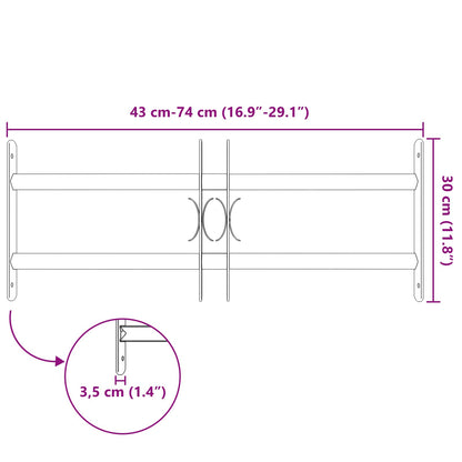 Beveiligingsrooster voor ramen met 2 kruisregels 3 pcs 43-74 cm