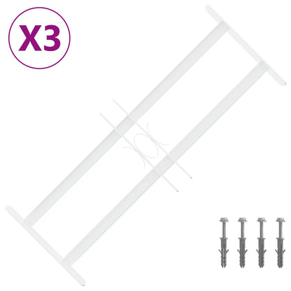 Beveiligingsrooster voor ramen met 2 kruisregels 3 pcs 43-74 cm