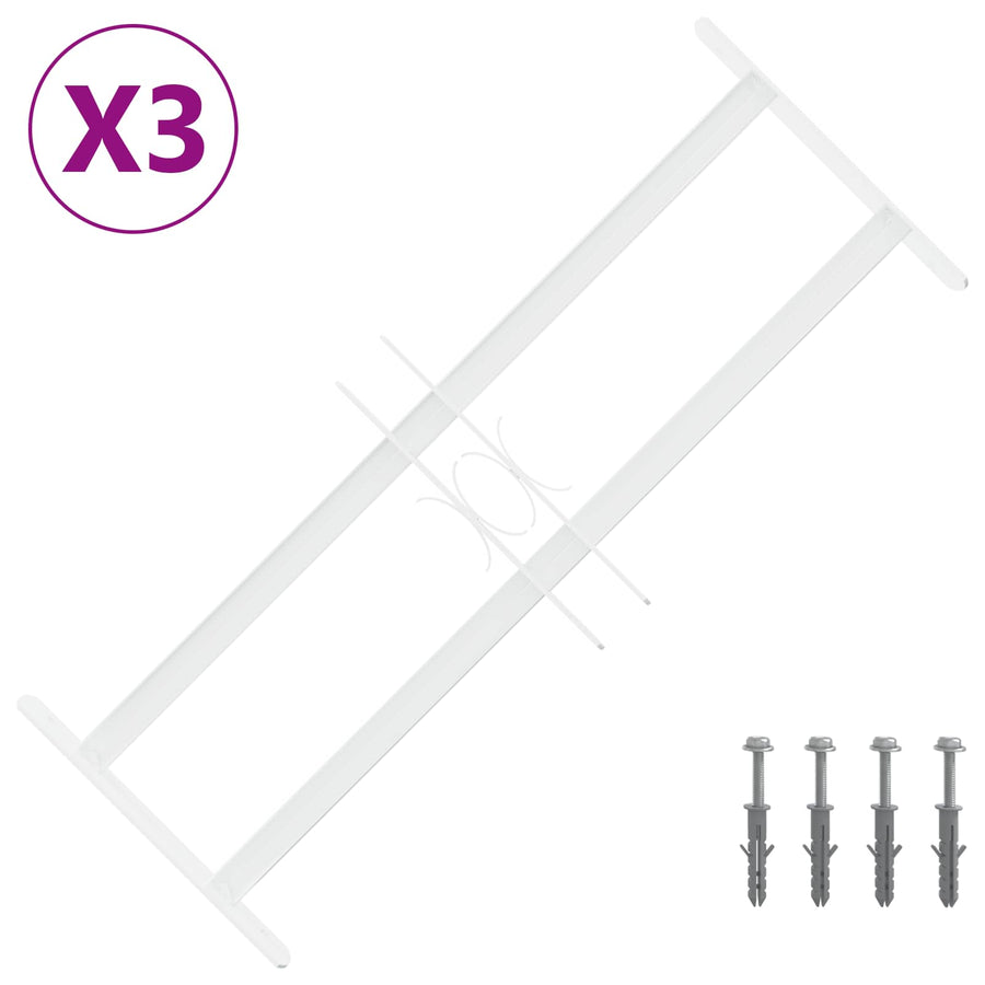 Beveiligingsrooster voor ramen met 2 kruisregels 3 pcs 43-74 cm