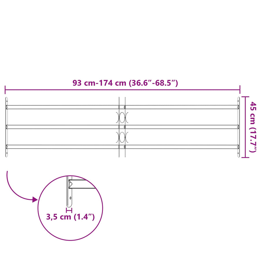 Beveiligingsrooster voor ramen met 3 kruislijsten 3 pcs