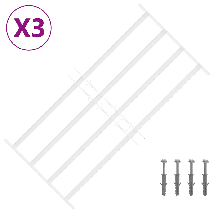 Beveiligingsrooster voor ramen met 4 kruisbalken 3 pcs