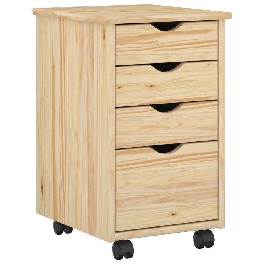 Rolling Kast met wiel Bruin 34 x 39 x 56 cm Massief grenenhout