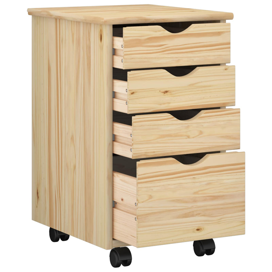 Rolling Kast met wiel Bruin 34 x 39 x 56 cm Massief grenenhout