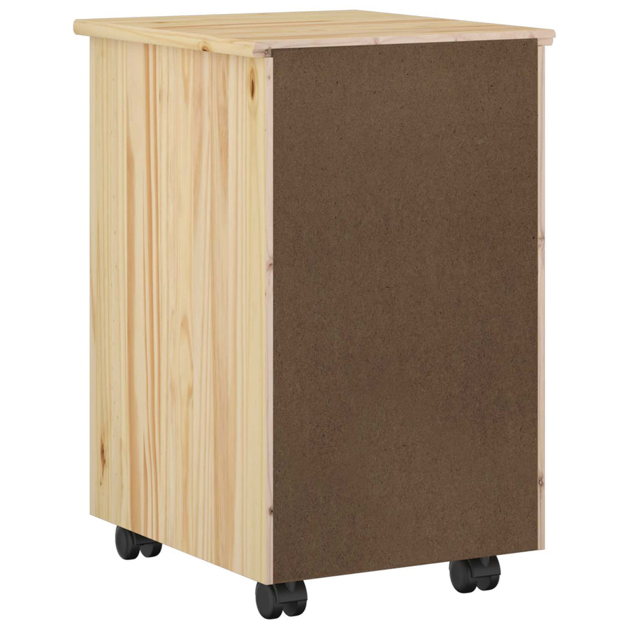 Rolling Kast met wiel Bruin 34 x 39 x 56 cm Massief grenenhout