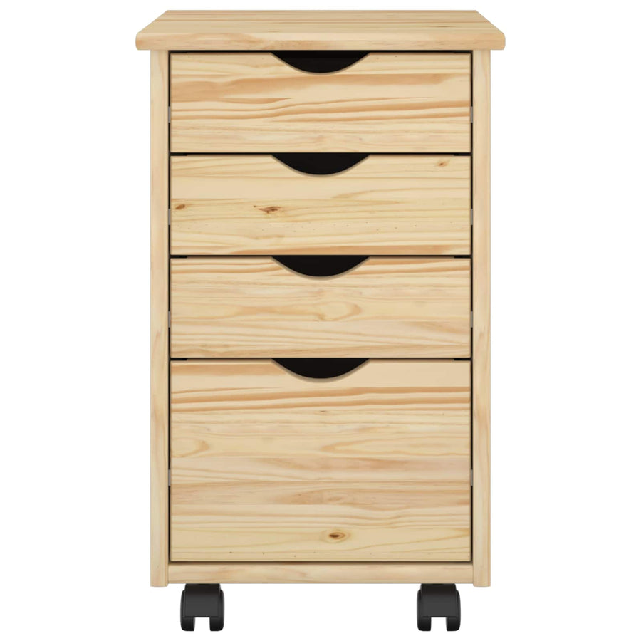 Rolling Kast met wiel Bruin 34 x 39 x 56 cm Massief grenenhout
