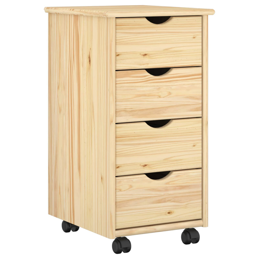 Rolling Kast met wiel Bruin 65,5 x 34 x 39 cm Massief Vurenhout