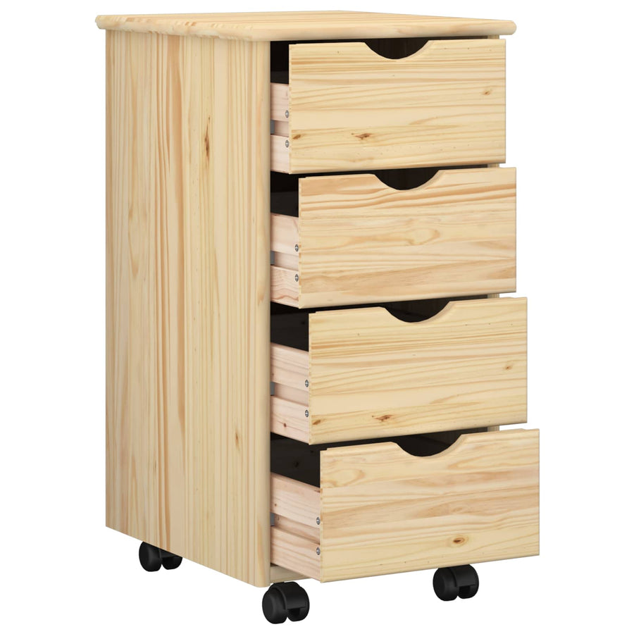 Rolling Kast met wiel Bruin 65,5 x 34 x 39 cm Massief Vurenhout