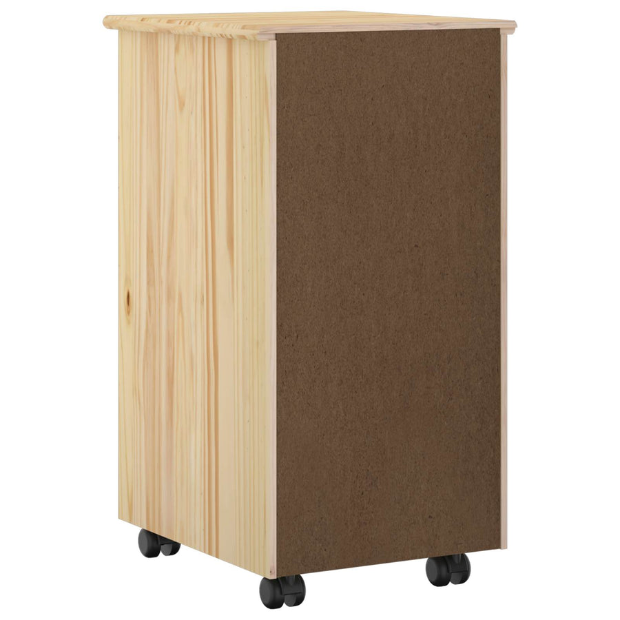 Rolling Kast met wiel Bruin 65,5 x 34 x 39 cm Massief Vurenhout
