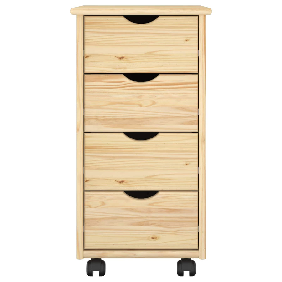 Rolling Kast met wiel Bruin 65,5 x 34 x 39 cm Massief Vurenhout