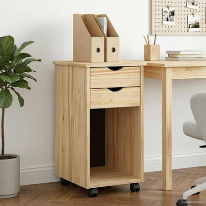 Rolling Kast Bruin 34 x 39 x 65,5 cm Massief grenenhout