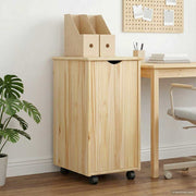 Rolling kast 34x39x65,5 cm massief vurenhout bruin