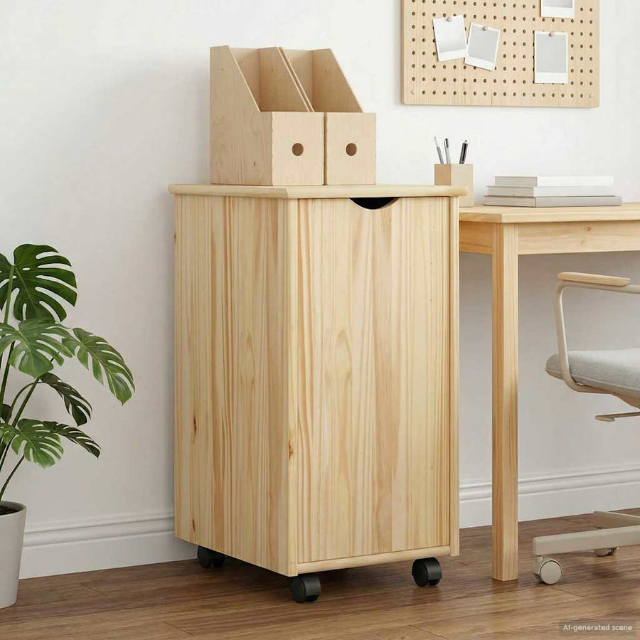 Rolling Kast met wiel Bruin 34 x 39 x 65,5 cm Massief Vurenhout