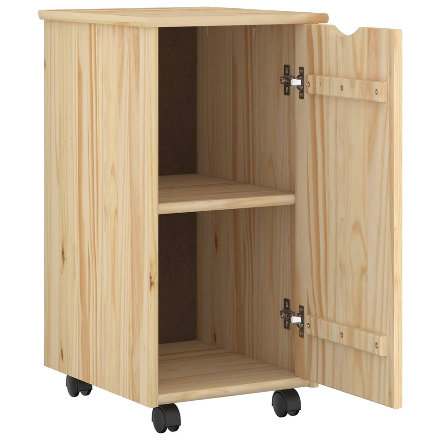 Rolling Kast met wiel Bruin 34 x 39 x 65,5 cm Massief Vurenhout